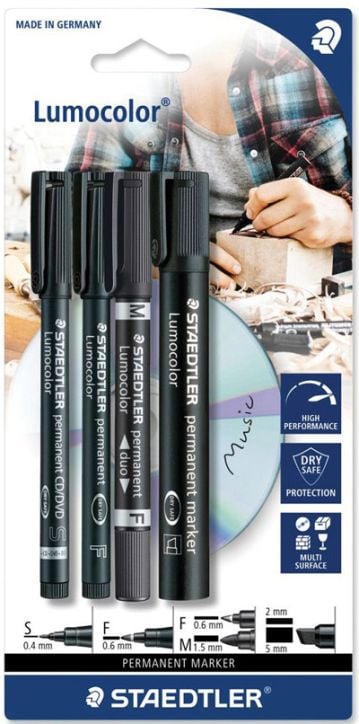 Комплект перманентни маркери Staedtler Lumocolor, 4 бр.