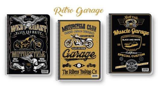 Тетрадка Black & White B5 със спирала, 80 листа - широки редове