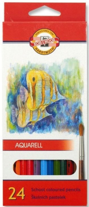 Цветни акварелни моливи Koh-I-Noor Aquarell, 24 цвята