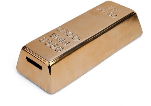 Керамична касичка Kikkerland под формата на златно кюлче