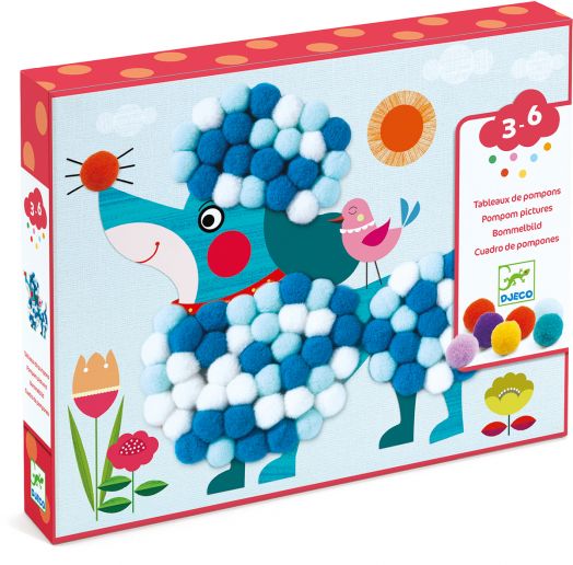 Направи сам колажи с помпони Djeco - Кучета