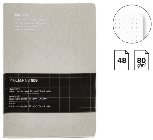 Тетрадка Miquelrius Flexible Grey A5, 96 страници на точки