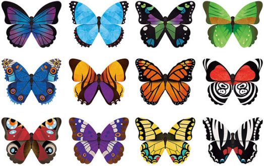 Мемори игра с форма Mudpuppy - Пеперуди