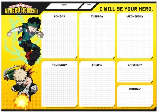 Седмичен планер My Hero Academia