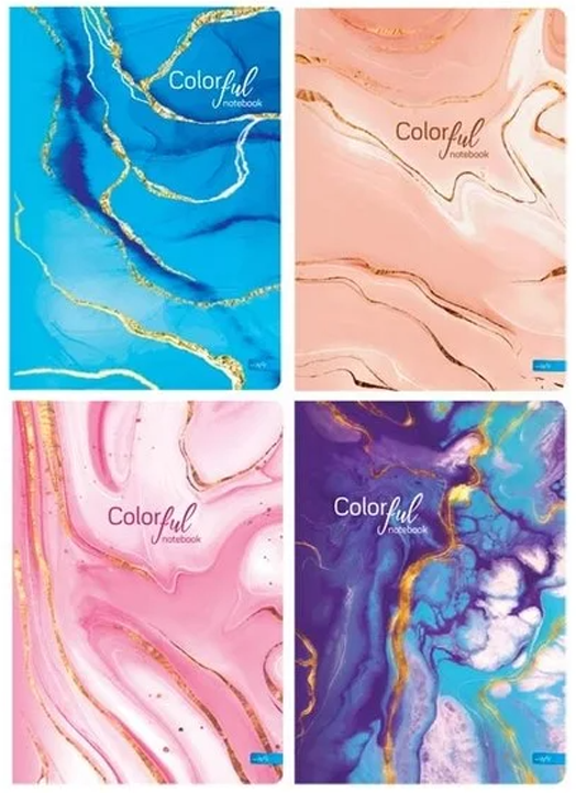 Тетрадка Lastva Colorful, A4, 96 листа, широки редове