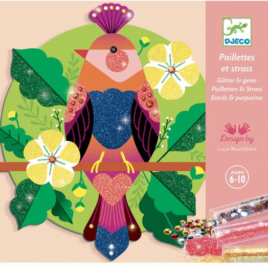 Творчески комплект Djeco: Направи картини с брокат и мъниста, Daydream