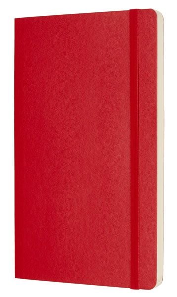 Голям червен тефтер Moleskine Classic Red Scarlet с твърди корици и нелинирани листа