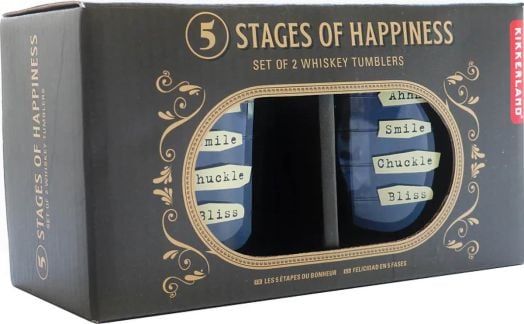 Комплект от две чаши Kikkerland - 5-те стъпки към щастието