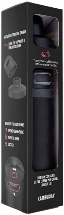 Термочаша Kambukka Etna Matte Black с термокапак, 0.500 л.