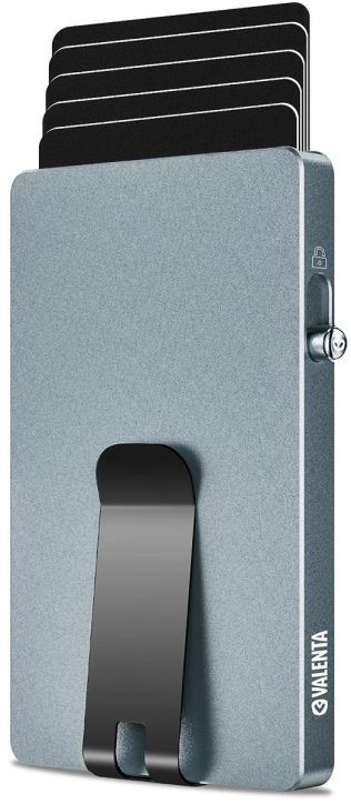 Алуминиев картодържател Valenta MagSafe Money Clip, сив