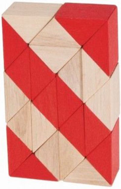 3D пъзел от бамбук - Змия, червен