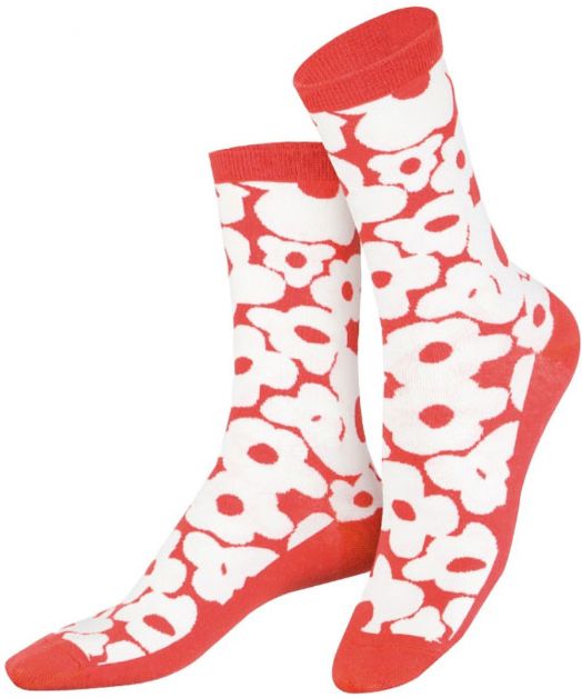 Чорапи Eat My Socks - Flower Power, червен цвят