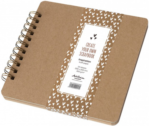 Скрапбук Drasca Inspiration Kraft със спирала, 24 листа