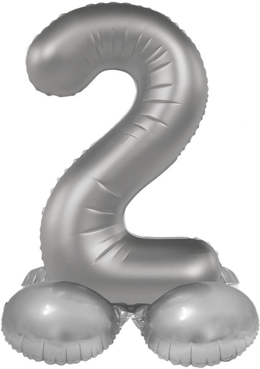Фолиев балон Folat - Цифра 2, сребърен, матов