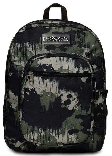 Ученическа раница Seven Freethink Camo Green с две отделения и USB порт