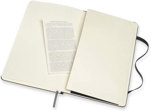 Класически черен тефтер Moleskine с твърди корици, комбинирани страници
