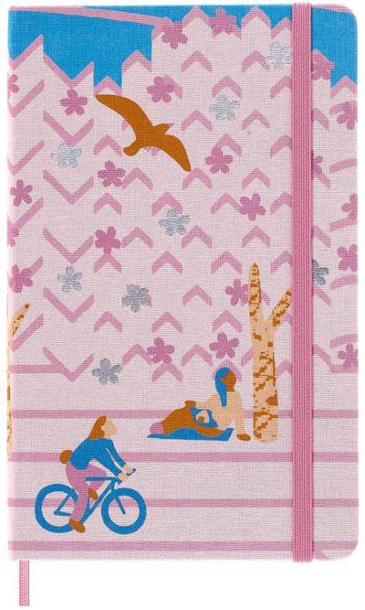 Класически тефтер Moleskine Sakura Bicycle с твърди корици и линирани страници