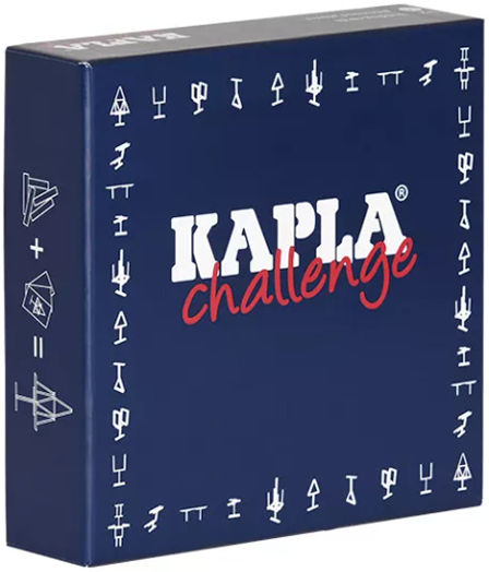 Дървен конструктор Kapla - Предизвикателства, 12 карти + 16 планки