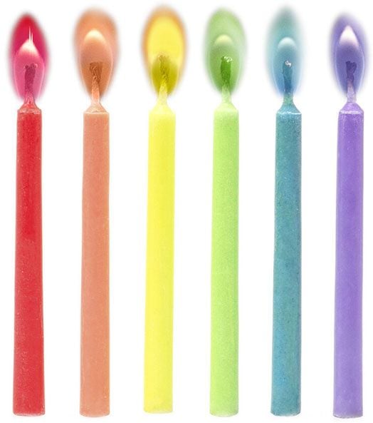 Комплект Legami - Свещички, шарен пламък, 12 броя