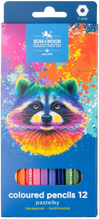 Цветни моливи Koh-I-Noor - Енот, 12 цвята