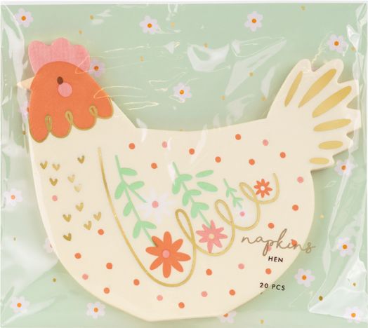 Салфетки PartyDeco - Кокошка, 20 бр.