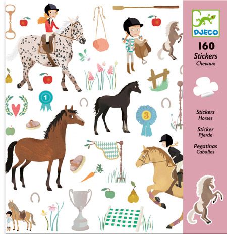 Стикери Djeco - Коне, 160 бр.