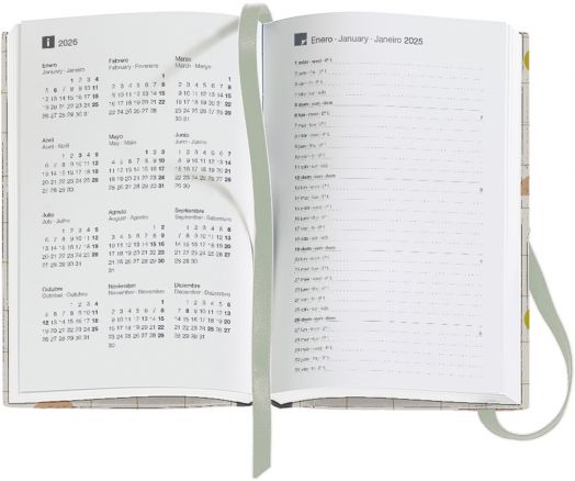 Джобен бележник - органайзер Miquelrius Silvia за 2025 г. — една седмица на две страници