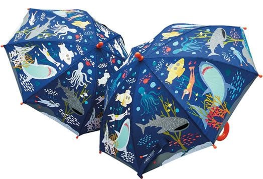 Детски магически чадър Floss & Rock, Colour Changing Umbrella, Deep Sea - Морски животни