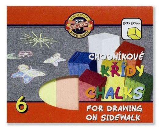 Тебешири Koh-I-Noor за асфалт, 6 цвята
