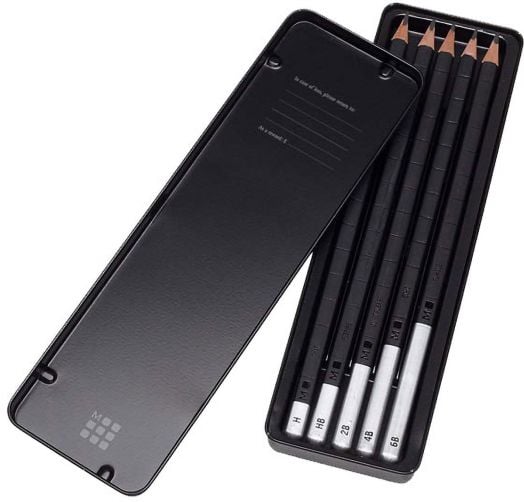 Комплект моливи Moleskine Drawing Graded в метална кутия