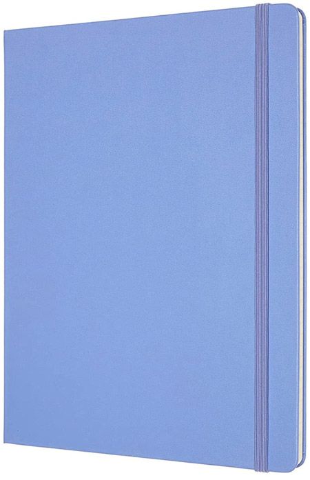 Голям син тефтер Moleskine Classic Hydrangea Blue с твърди корици и линирани страници