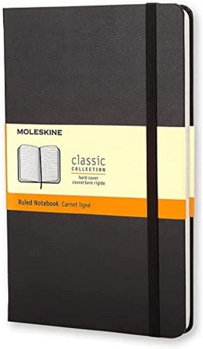 Голям тефтер Moleskine Classic с твърди корици, линирани листа