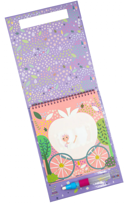 Тефтер за оцветяване с вода Floss & Rock, Magic Colour-in pad, Fairy Tale - Принцеса