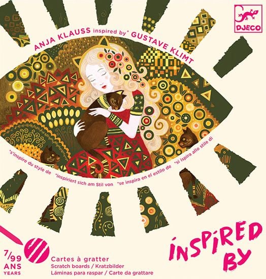 Комплект за рисуване Djeco - Вдъхнови се от Gustave Klimt