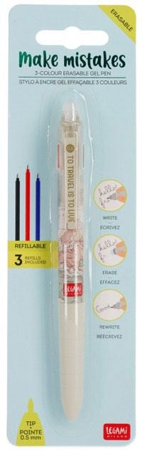 Трицветна химикалка с гума Legami - Travel