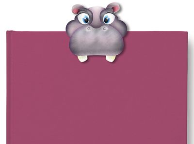 Разделител за книга със зъби - Хипопотам