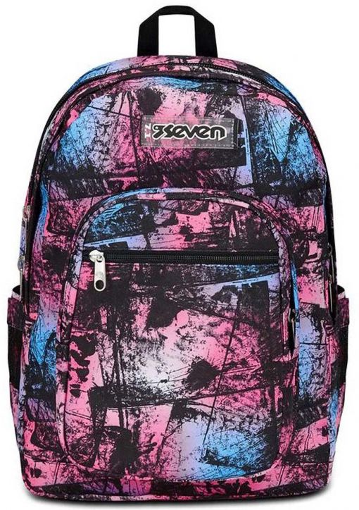 Ученическа раница Seven Freethink Raspberry Rose с две отделения и USB порт
