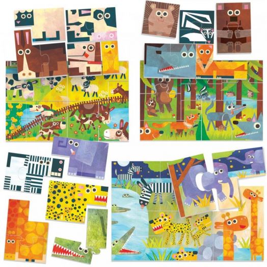 Образователен пъзел Headu EcoPlay - Животните и тяхната среда