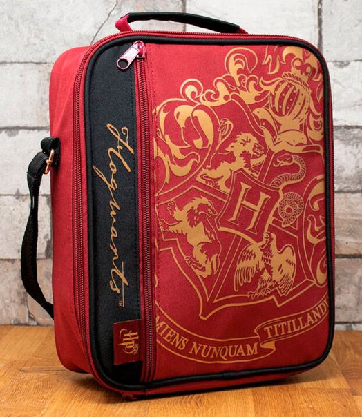 Червена чанта за обяд с дълга дръжка Harry Potter Hogwarts, 2 отделения