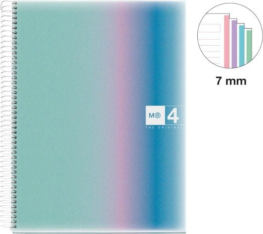 Тетрадка Miquelrius Aurora Santorini А4 със спирала, 120 листа на широки редове