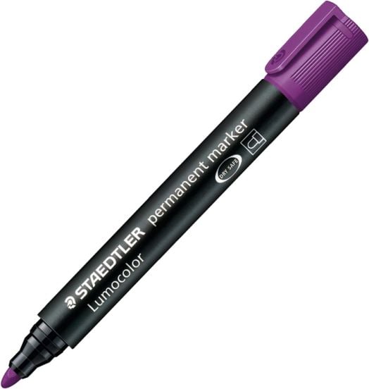 Перманентен маркер Staedtler Lumocolor с объл връх, лилав