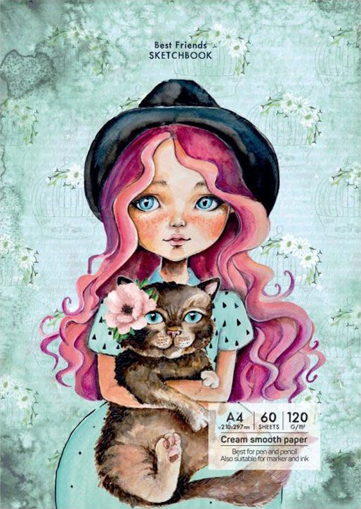 Скицник Drasca Having A Lovely Time: Best Friends, A4 60 листа