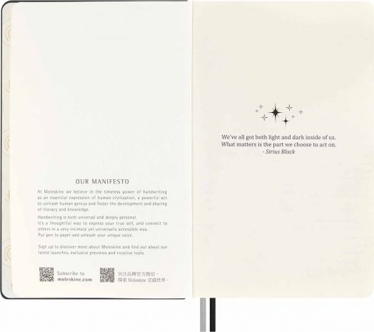 Класически тефтер Moleskine Limited Edition Harry Potter Lumos с твърди корици и линирани страници