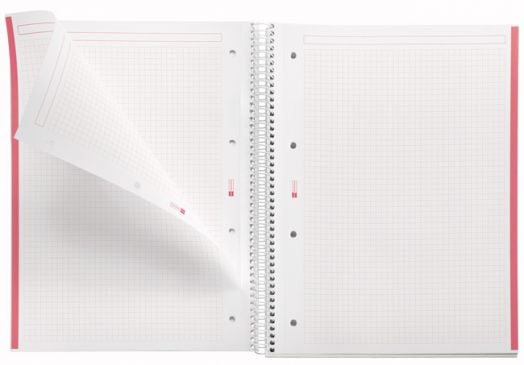 Тетрадка Miquelrius Emotions А4 със спирала, 80 листа на малки квадратчета, корал