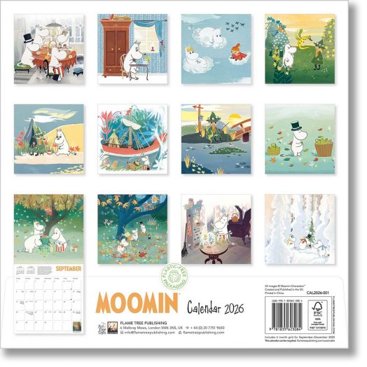 Стенен календар Moomin, 2026 година