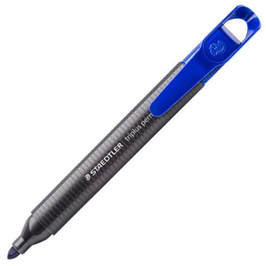 Перманентен маркер Staedtler Triplus 3552 с объл връх, син
