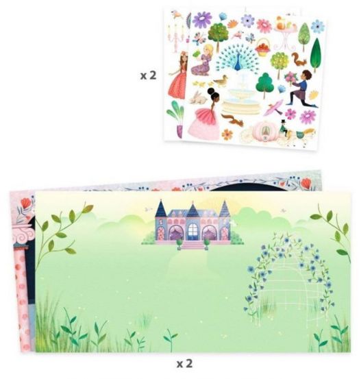 Творчески комплект със стикери Djeco - Живот в замък