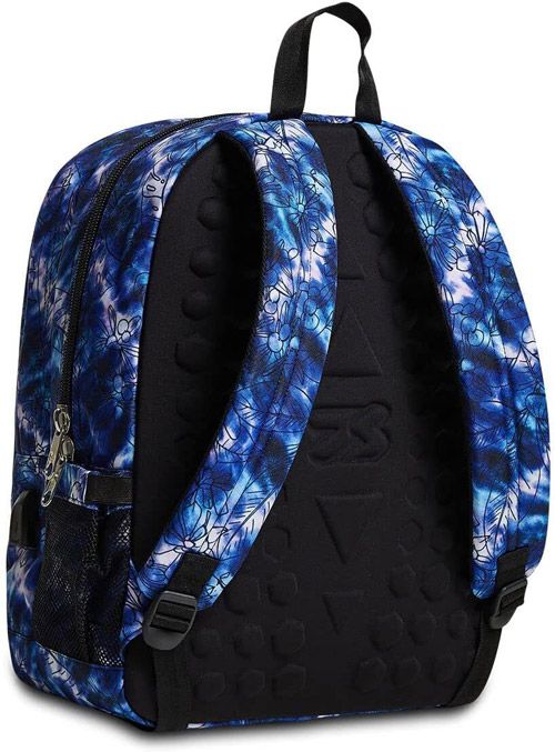 Ученическа раница Seven Freethink Blue Print 2022 с две отделения и USB порт