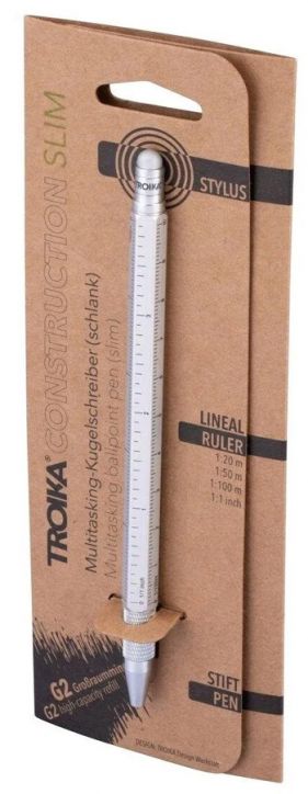 Химикалка Troika Construction Slim, сребриста