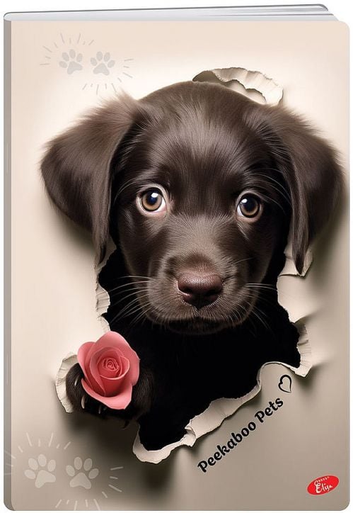 Тетрадка Elisa Peekaboo Pets А4, 60 листа - широки редове